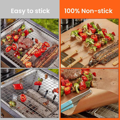 Reusable Non-Stick BBQ Grill Mat, Cut to Size, Rubber, 33 x 40cm or 40 x 50cm