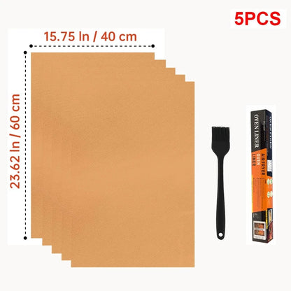 Reusable Non-Stick BBQ Grill Mat, Cut to Size, Rubber, 33 x 40cm or 40 x 50cm - 40X60-5PC