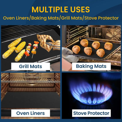Non-Stick BBQ Grill Mat and Oven Liner, 33 x 40cm, 40 x 50cm or 40 x 60cm