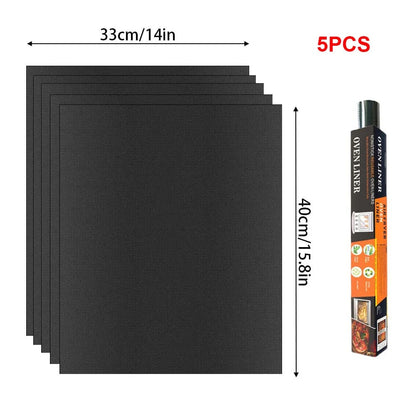 Non-Stick BBQ Grill Mat and Oven Liner, 33 x 40cm, 40 x 50cm or 40 x 60cm - 33x40 5pcs