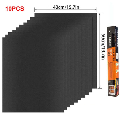Non-Stick BBQ Grill Mat and Oven Liner, 33 x 40cm, 40 x 50cm or 40 x 60cm - 40x50 10pcs