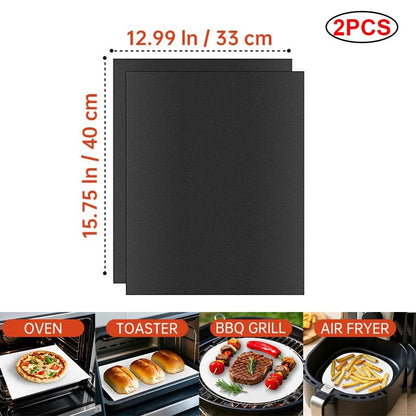 Non-Stick BBQ Grill Mat and Oven Liner, 33 x 40cm, 40 x 50cm or 40 x 60cm - 2PCS 33X40