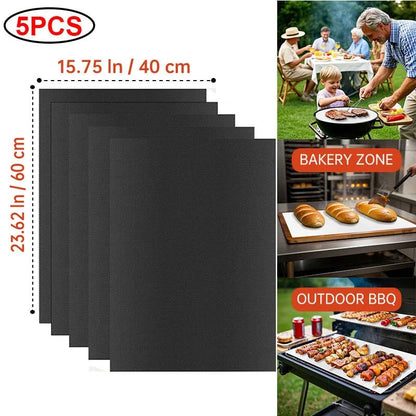 Non-Stick BBQ Grill Mat and Oven Liner, 33 x 40cm, 40 x 50cm or 40 x 60cm - SKY BLUE