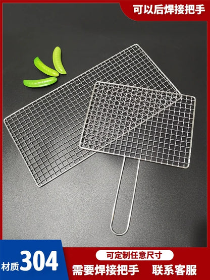 Stainless Steel 304 BBQ Grill Mesh Rack, Non-Stick Wire Grid, Multiple Sizes