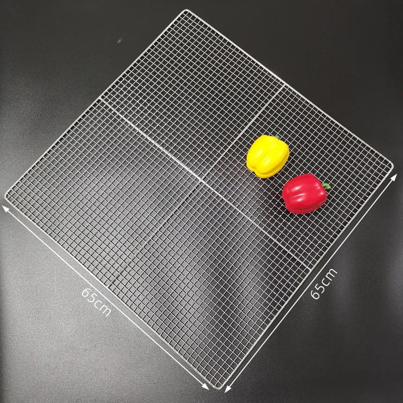 Stainless Steel 304 BBQ Grill Mesh Rack, Non-Stick Wire Grid, Multiple Sizes - 65X65CM