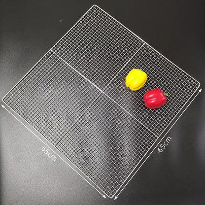 Stainless Steel 304 BBQ Grill Mesh Rack, Non-Stick Wire Grid, Multiple Sizes - 65X65CM
