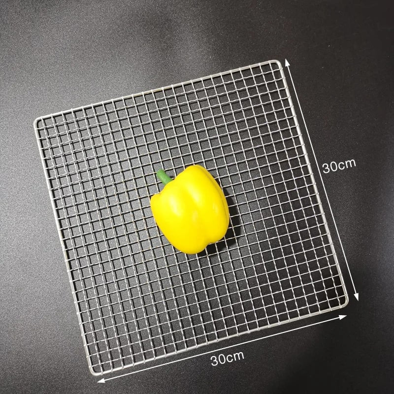 Stainless Steel 304 BBQ Grill Mesh Rack, Non-Stick Wire Grid, Multiple Sizes - 30X30CM
