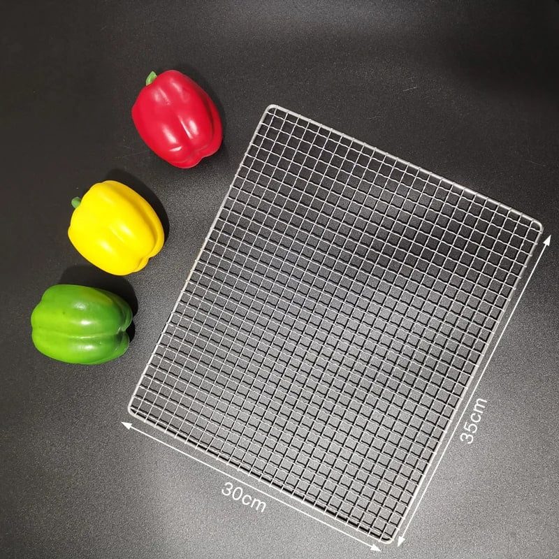 Stainless Steel 304 BBQ Grill Mesh Rack, Non-Stick Wire Grid, Multiple Sizes - 35X30CM
