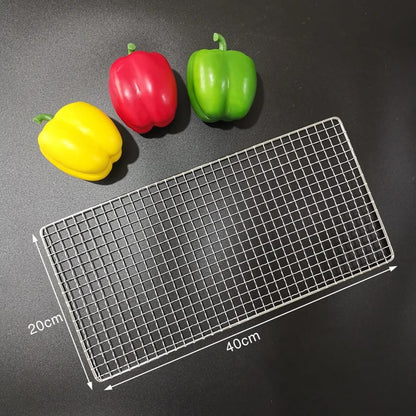 Stainless Steel 304 BBQ Grill Mesh Rack, Non-Stick Wire Grid, Multiple Sizes - 40X20CM