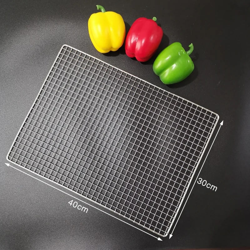 Stainless Steel 304 BBQ Grill Mesh Rack, Non-Stick Wire Grid, Multiple Sizes - 40X30CM