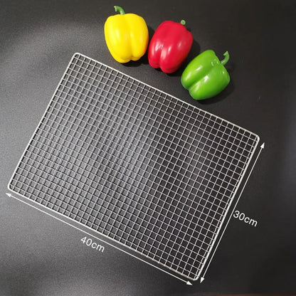 Stainless Steel 304 BBQ Grill Mesh Rack, Non-Stick Wire Grid, Multiple Sizes - 40X30CM