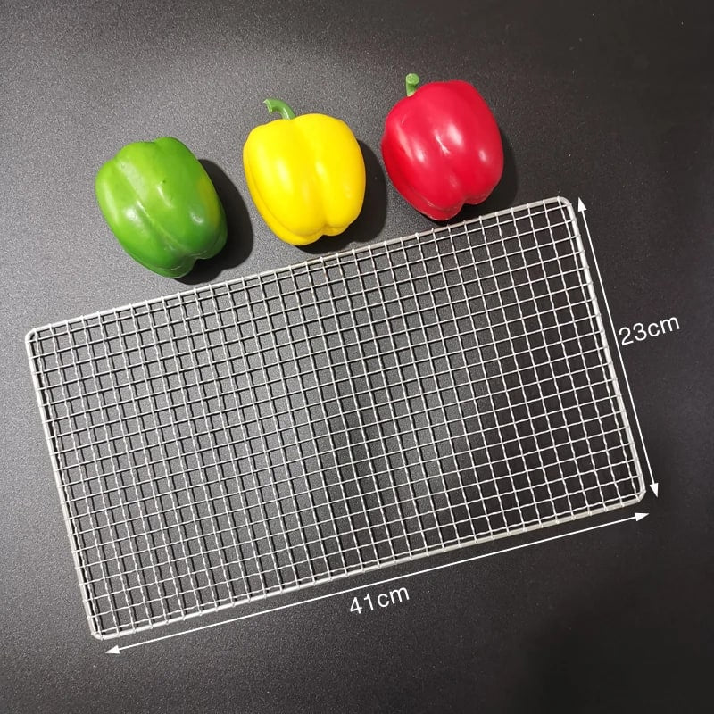 Stainless Steel 304 BBQ Grill Mesh Rack, Non-Stick Wire Grid, Multiple Sizes - 41X23CM