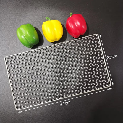 Stainless Steel 304 BBQ Grill Mesh Rack, Non-Stick Wire Grid, Multiple Sizes - 41X23CM