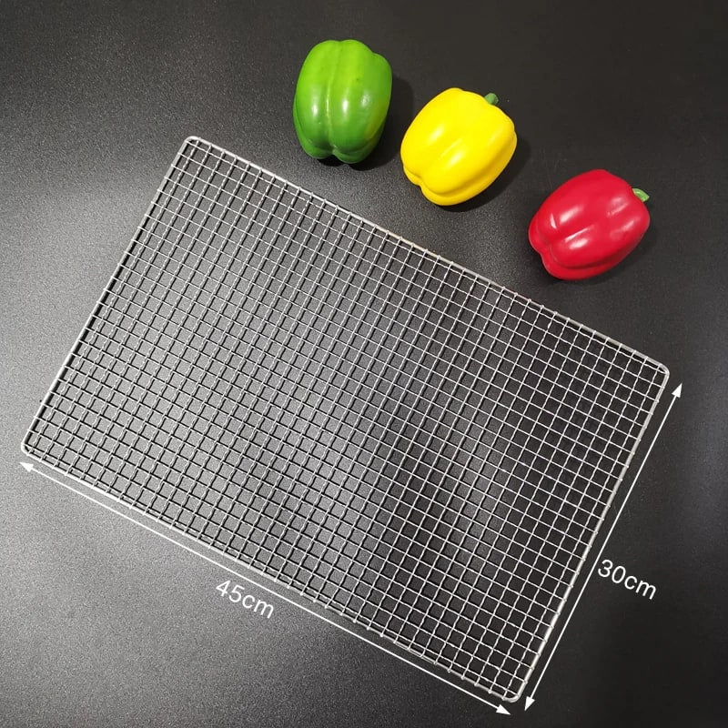 Stainless Steel 304 BBQ Grill Mesh Rack, Non-Stick Wire Grid, Multiple Sizes - 45X30CM