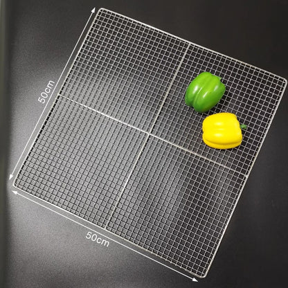 Stainless Steel 304 BBQ Grill Mesh Rack, Non-Stick Wire Grid, Multiple Sizes - 50X50CM