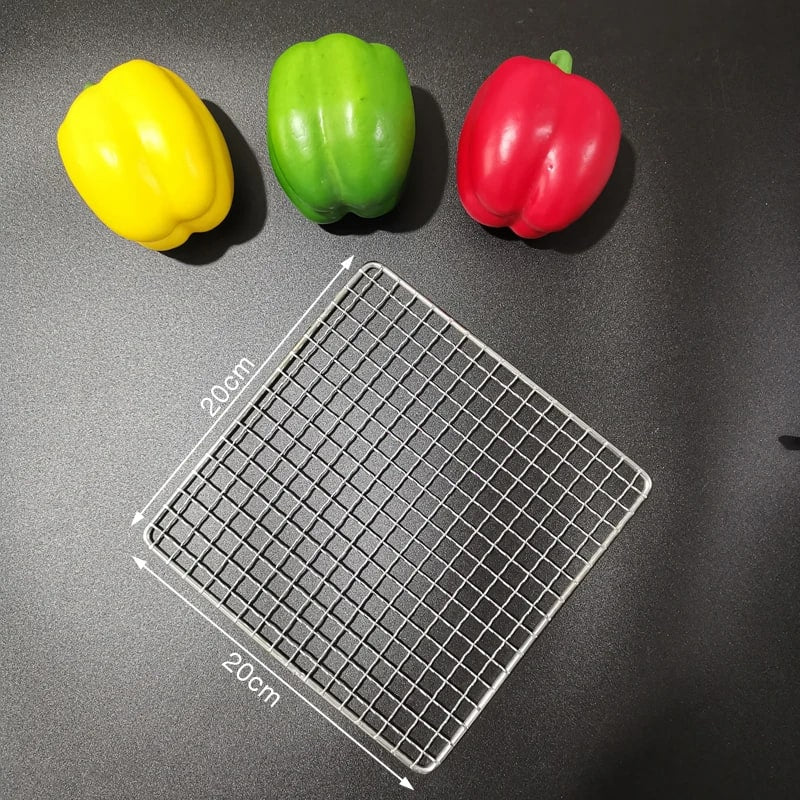 Stainless Steel 304 BBQ Grill Mesh Rack, Non-Stick Wire Grid, Multiple Sizes - 20X20CM