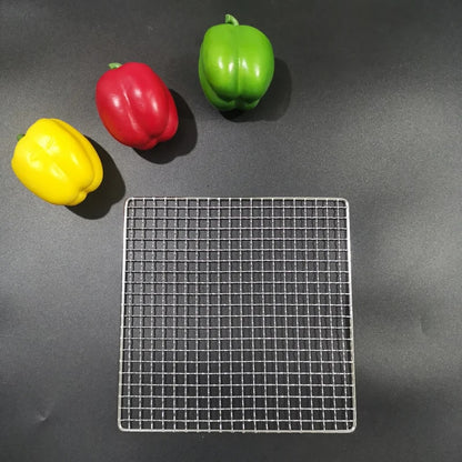Stainless Steel 304 BBQ Grill Mesh Rack, Non-Stick Wire Grid, Multiple Sizes - 25X25CM