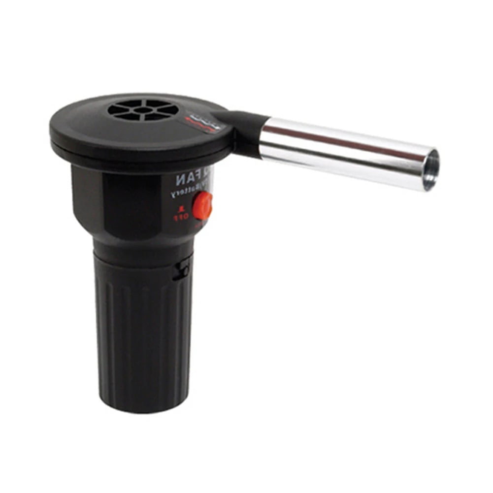 Handheld BBQ Charcoal Fire Blower, PP and Aluminium Alloy, 143 x 70 x 130mm