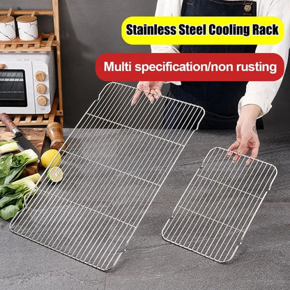 Stainless Steel Cooling Rack BBQ Tray, Non-Stick Silver, Multiple Sizes