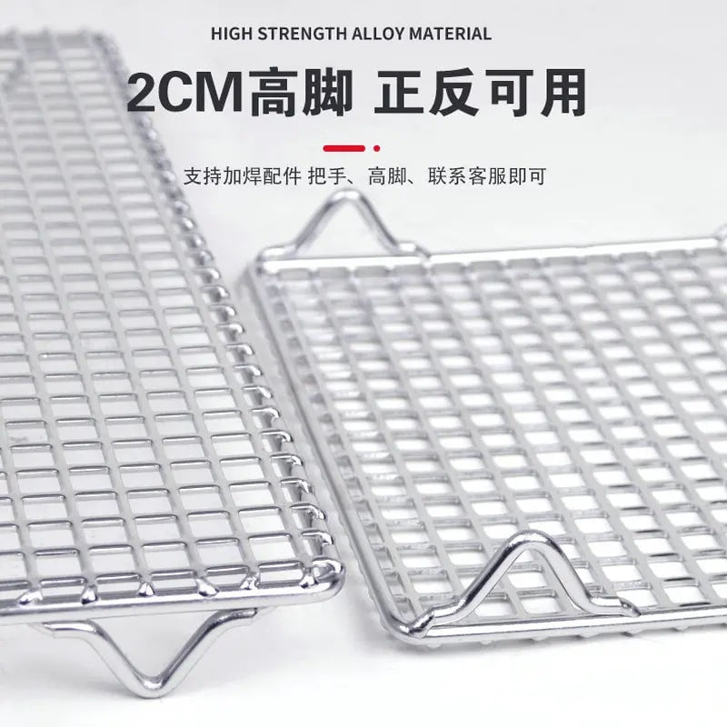 304 Stainless Steel BBQ Grate Mesh Grid with Raised Feet, Multiple Sizes