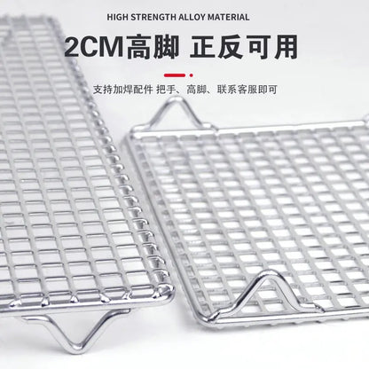 304 Stainless Steel BBQ Grate Mesh Grid with Raised Feet, Multiple Sizes