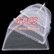 Pop-Up Mesh Food Cover, White, 4-Pack with 5 Size Options