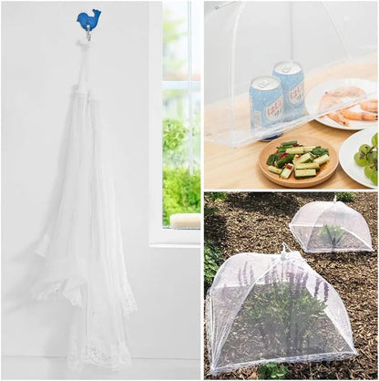 Pop-Up Mesh Food Cover, White, 4-Pack with 5 Size Options
