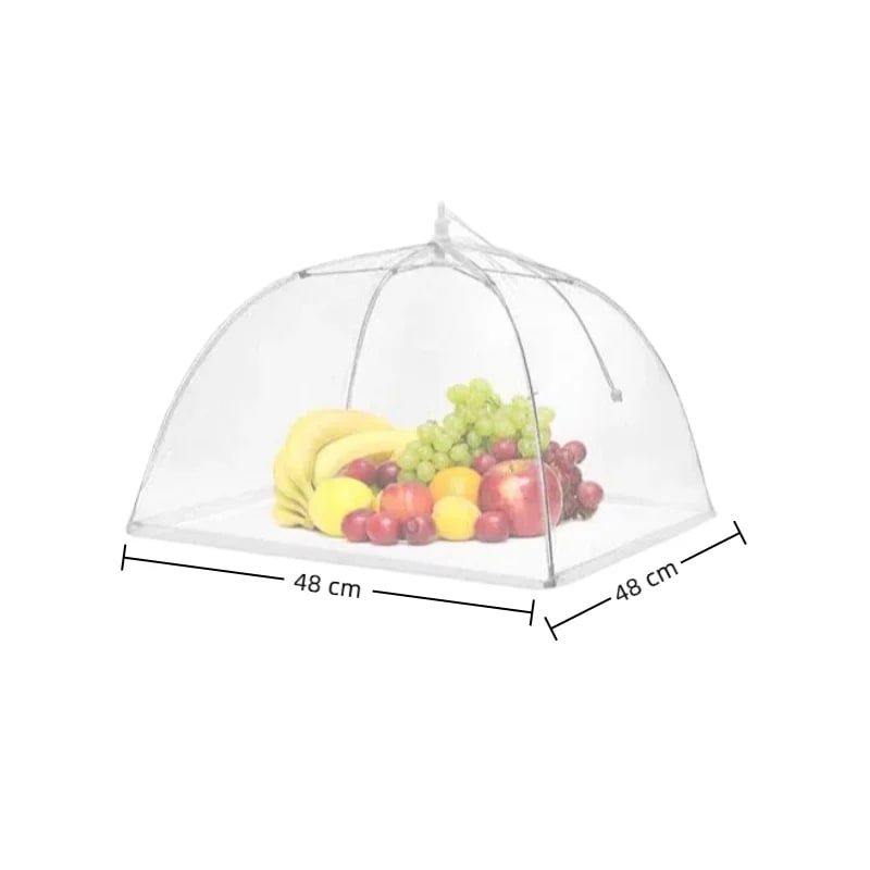 Pop-Up Mesh Food Cover, White, 4-Pack with 5 Size Options - 48x48cm / 2pcs