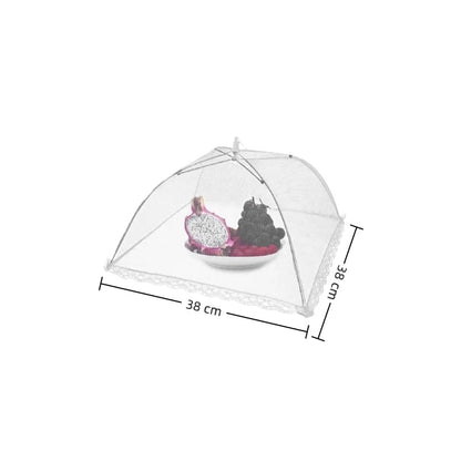 Pop-Up Mesh Food Cover, White, 4-Pack with 5 Size Options - 38x38cm / 2pcs