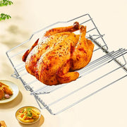 Adjustable V-Shaped Turkey Roasting Rack for BBQ, Oven and Chicken