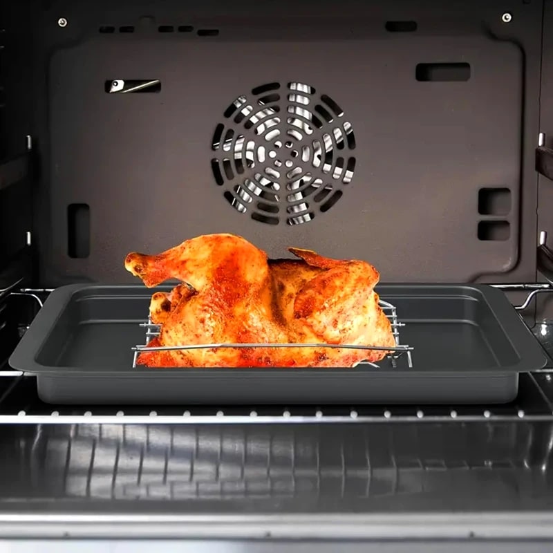 Adjustable V-Shaped Turkey Roasting Rack for BBQ, Oven and Chicken