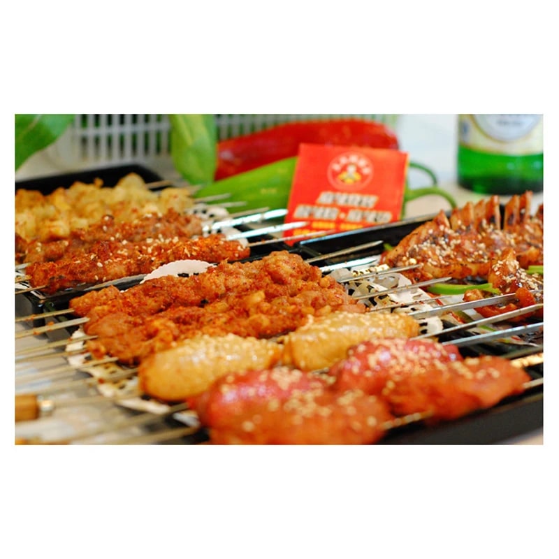 Metal Barbecue Grill Net for Fish and Food, 35 x 24cm with 27cm Handle