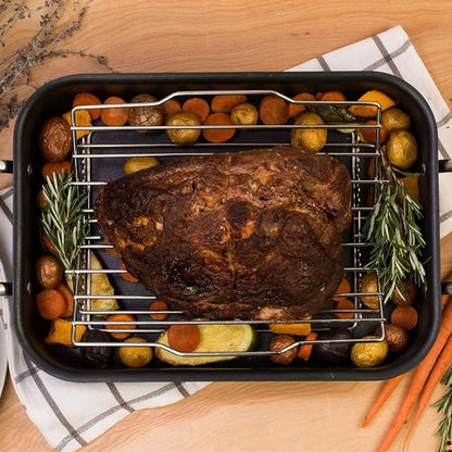 Adjustable V-Shaped Turkey Roasting Rack for BBQ, Oven and Chicken