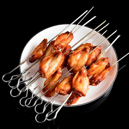 Stainless Steel Oven Grill Cage with 10 Skewers, 25cm Kebab Rack