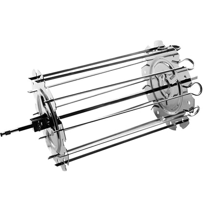 Stainless Steel Oven Grill Cage with 10 Skewers, 25cm Kebab Rack