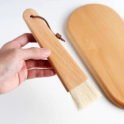 Wooden BBQ Basting Brush Set, 2 Sizes for Grilling, Baking and Cooking