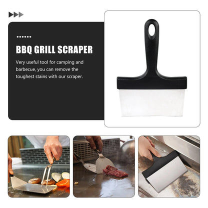 BBQ Grill Scraper, Black Plastic Handle, 23 x 16.4cm Cleaning Tool