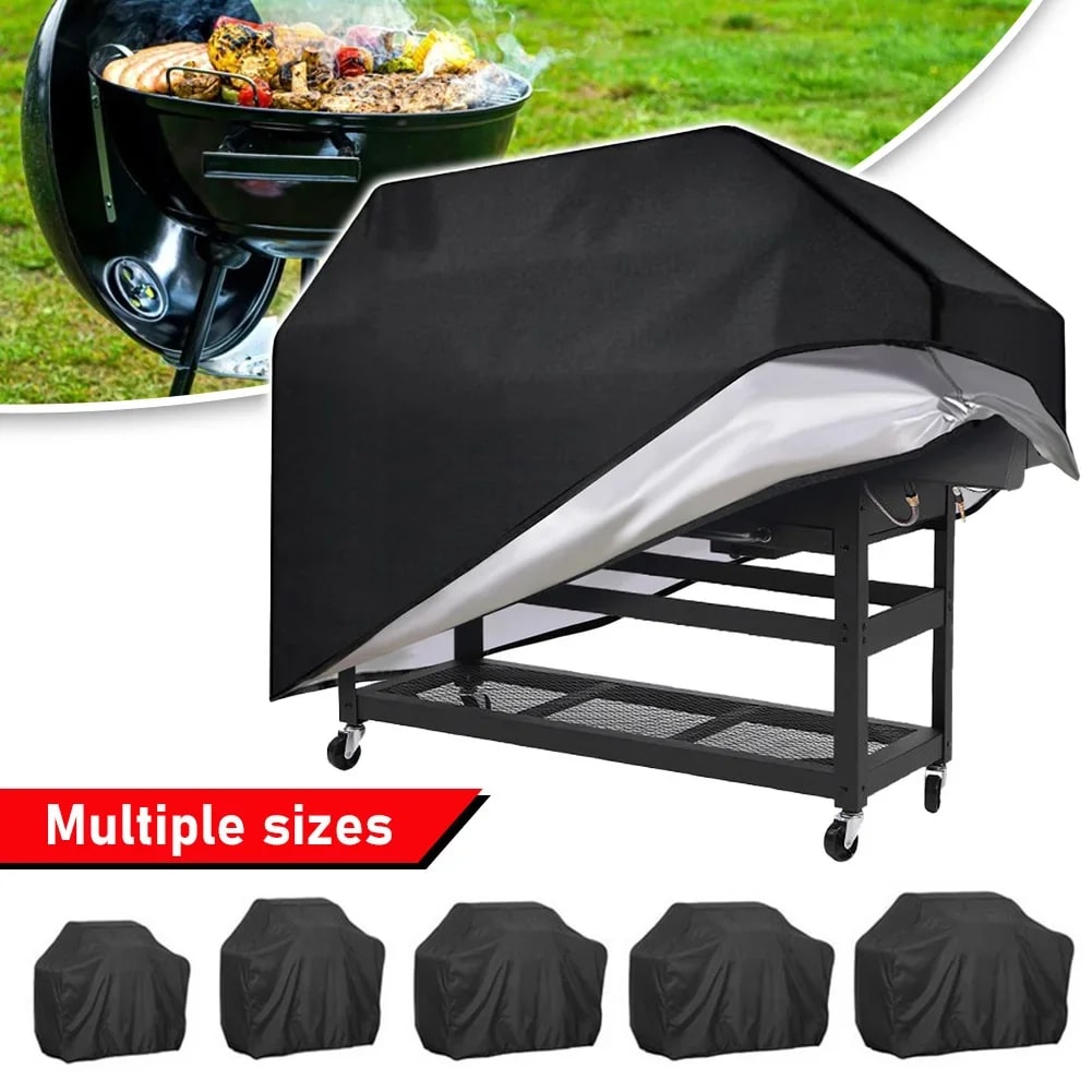 BBQ Cover Black 210D Oxford Cloth Waterproof Grill Barbecue Cover, Multiple Sizes