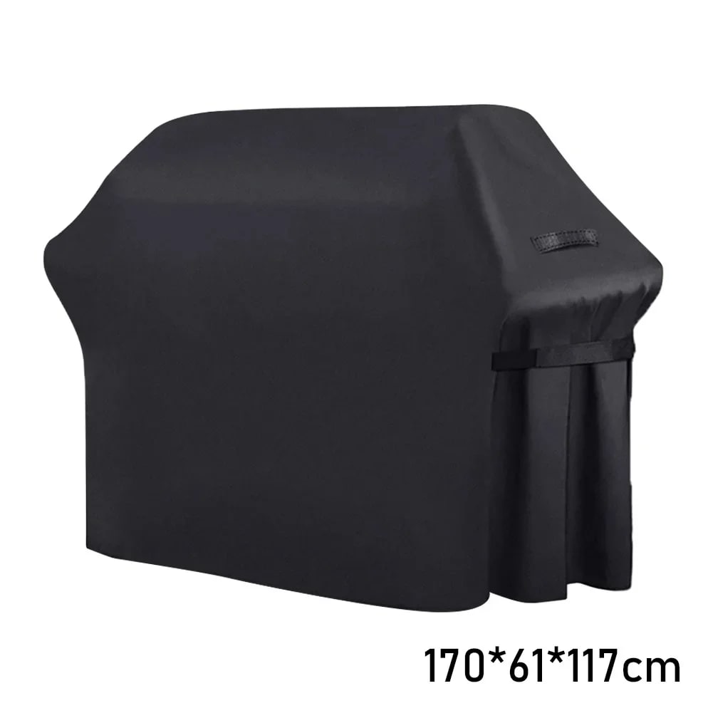 BBQ Cover Black 210D Oxford Cloth Waterproof Grill Barbecue Cover, Multiple Sizes - 170x61x117cm