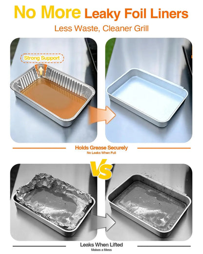 50 Pack Aluminium Foil Grease Trays for Weber 6415 BBQ Grills