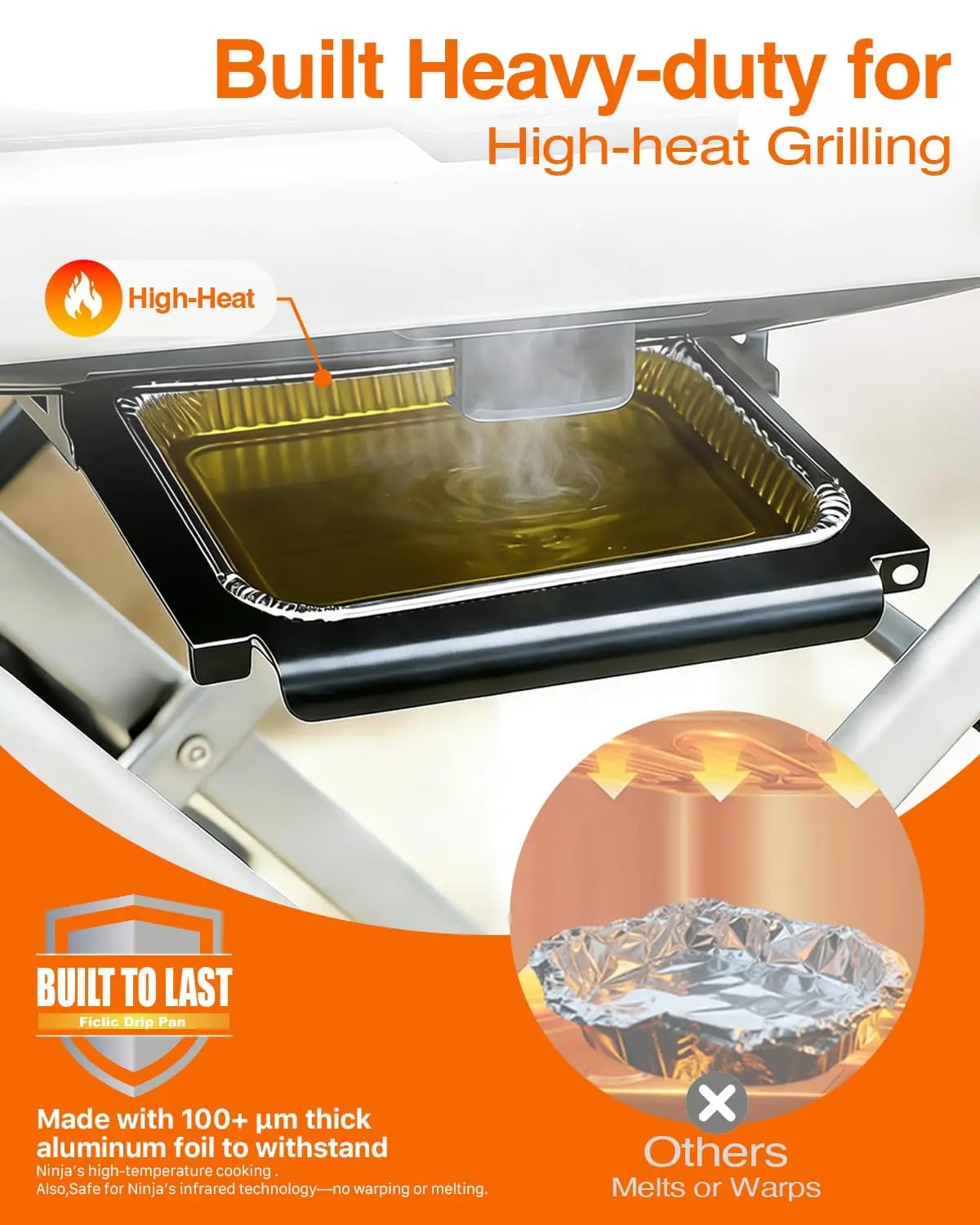 50 Pack Aluminium Foil Grease Trays for Weber 6415 BBQ Grills