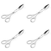 4-Pack Stainless Steel Food Tongs, 18.5cm BBQ Serving Tongs