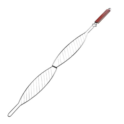 Folding Fish Grill Basket, Metal Barbecue Basket, 62.5cm Portable