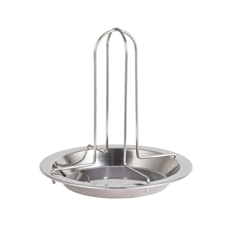 Stainless Steel Chicken Roasting Grill Stand with Bowl, 16.5 x 17 x 2cm