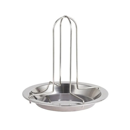 Stainless Steel Chicken Roasting Grill Stand with Bowl, 16.5 x 17 x 2cm