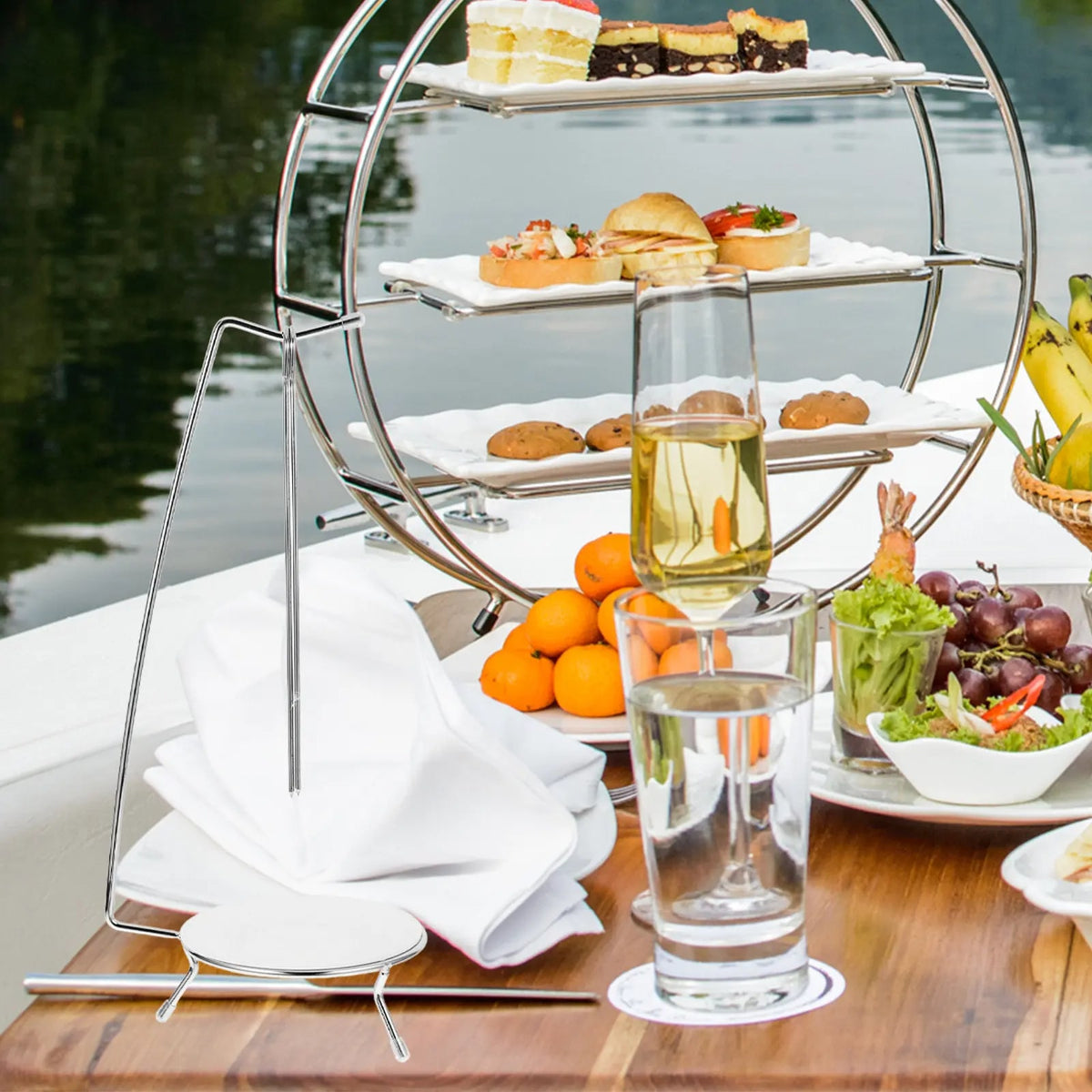 Stainless Steel Kebab Hanging Rack and Skewer Stand, 36cm BBQ Holder