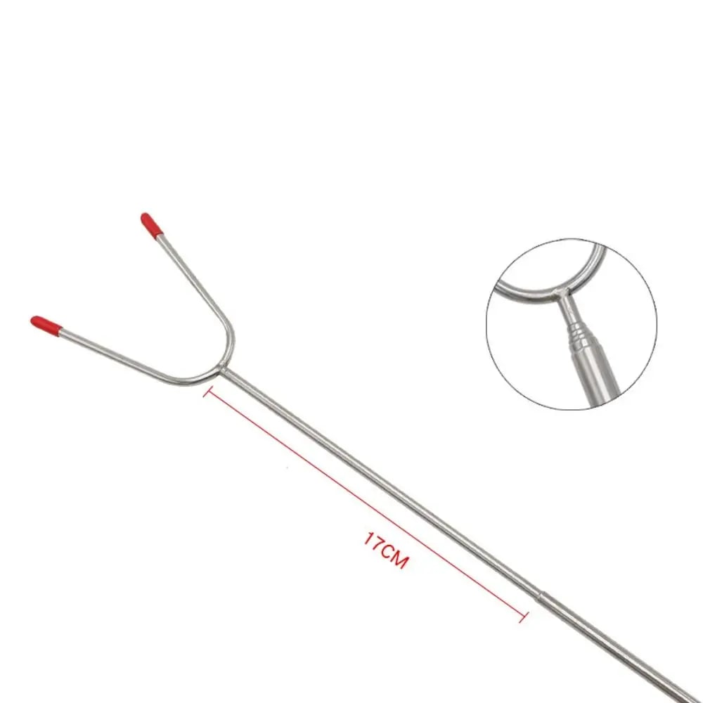 Telescopic BBQ Forks, 2-Piece Stainless Steel Roasting Sticks, 115cm