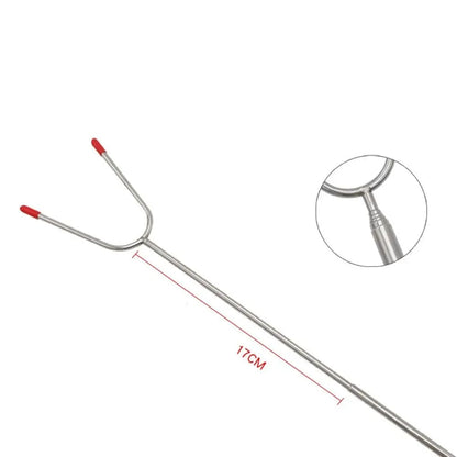 Telescopic BBQ Forks, 2-Piece Stainless Steel Roasting Sticks, 115cm