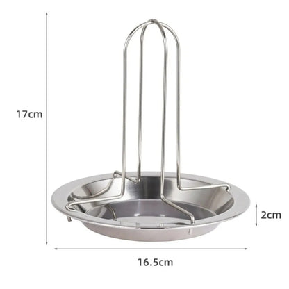 Stainless Steel Chicken Roaster Rack with Tray, Silver, 17 x 16.5cm