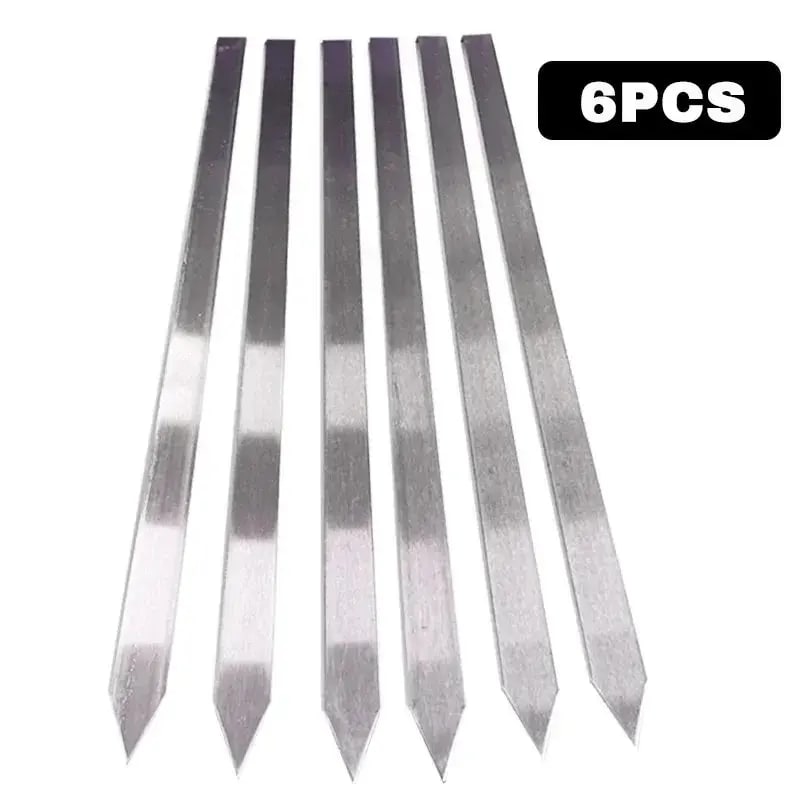 Koobideh Kebab Skewers, Stainless Steel, Wooden Handle, 410 x 23 x 2mm - 6pcs-500x23x2MM